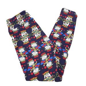 LuLaRoe Playing Cards Print Leggings OSFM Womens Navy Blue King Queen Poker OS